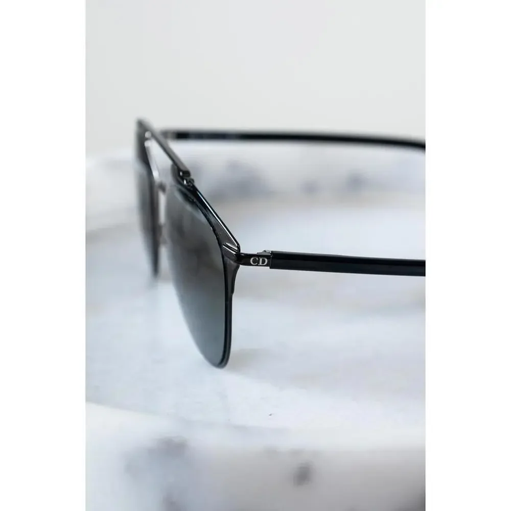 Christian Dior Black Thin Aviator Sunglasses Metal - Picture 2 of 5